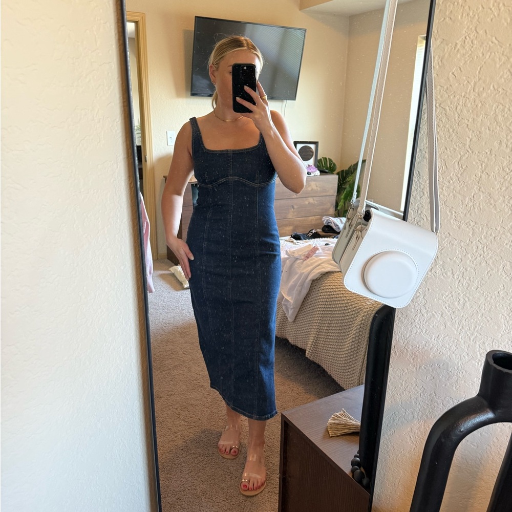 Denim Sleeveless Midi Dress